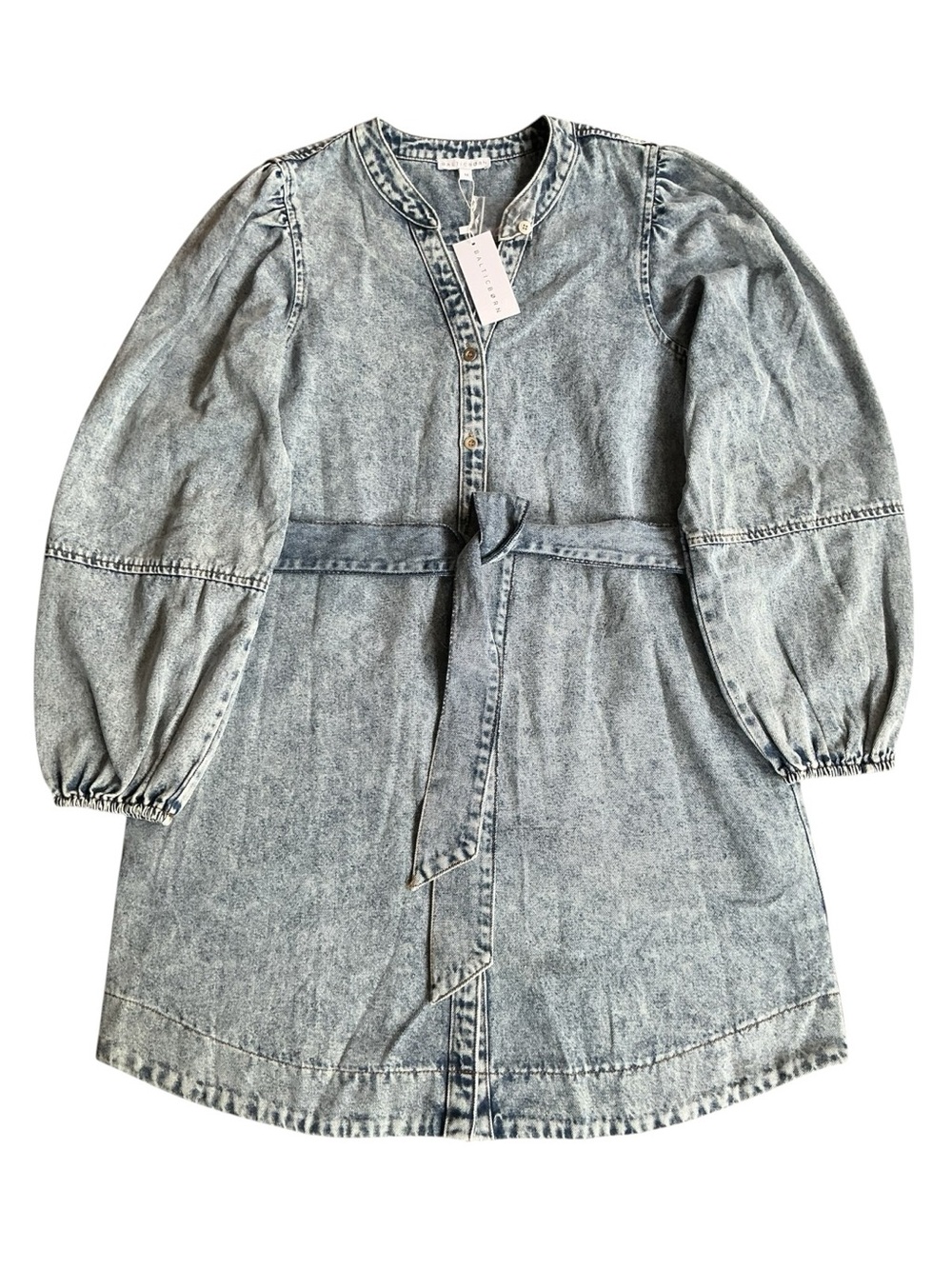 BALTIC BORN STONE WASHED TORA MINI DRESS SZ M LONG SLEEVE BRAND NEW WITH TAGS - Picture 4 of 13